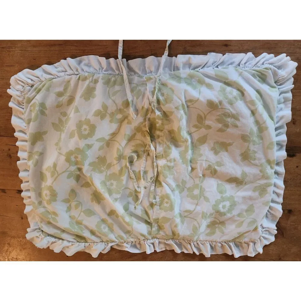 Pair Cottage Shabby Chic Farm Victoria Hill Std Quilted shams sage green & white